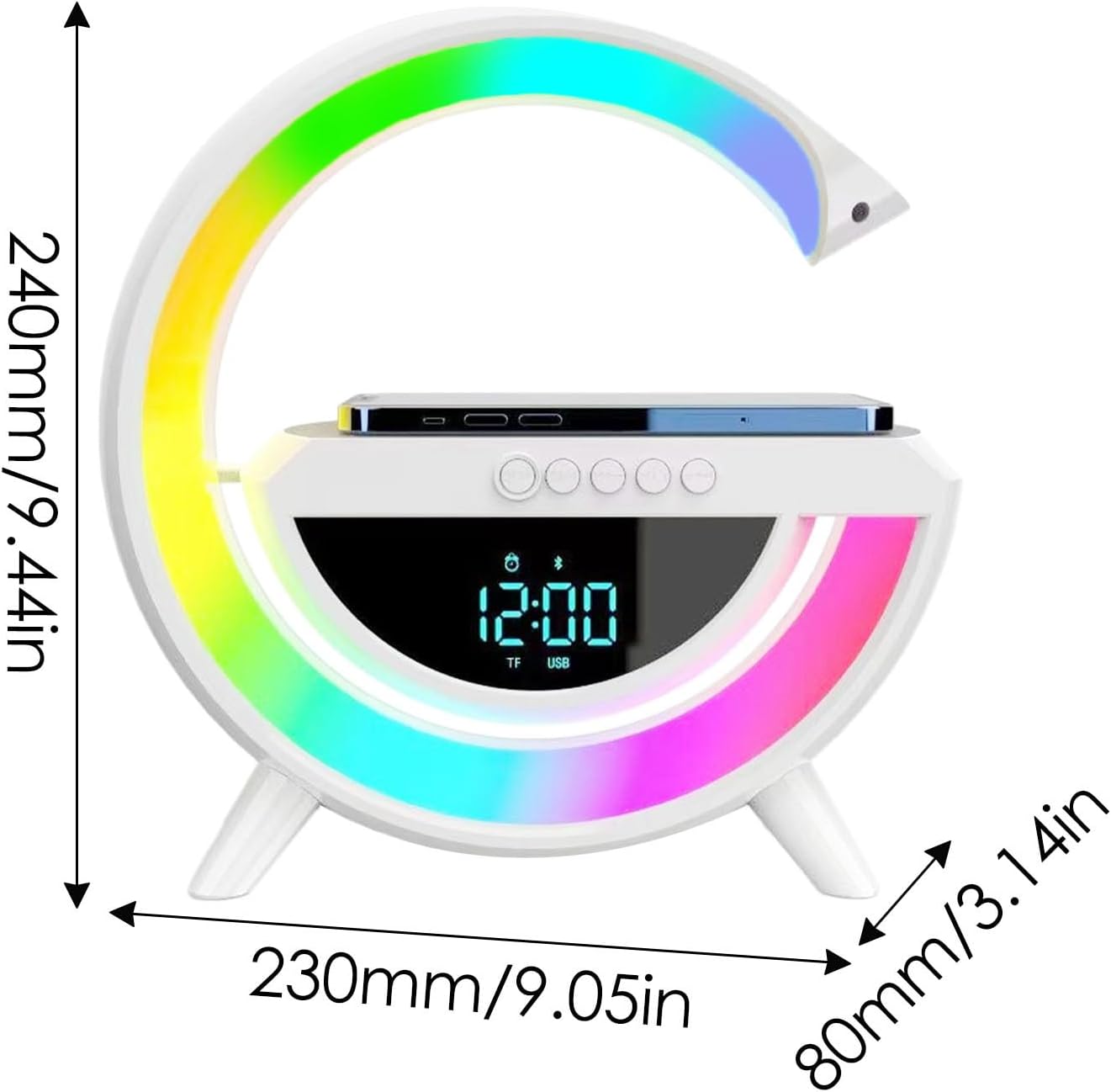 GlowBeat — Parlante Bluetooth con luz LED y carga inalámbrica
