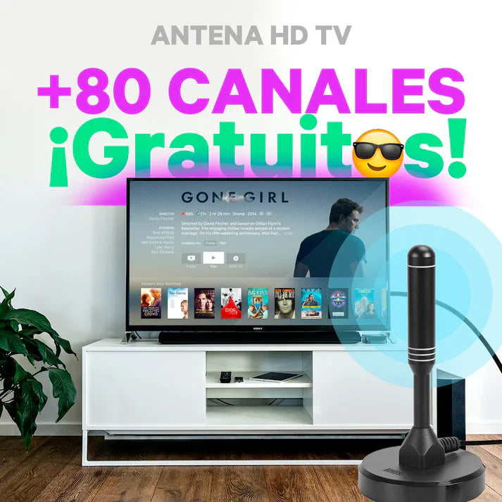 Antena HD TV 80+ CANALES!