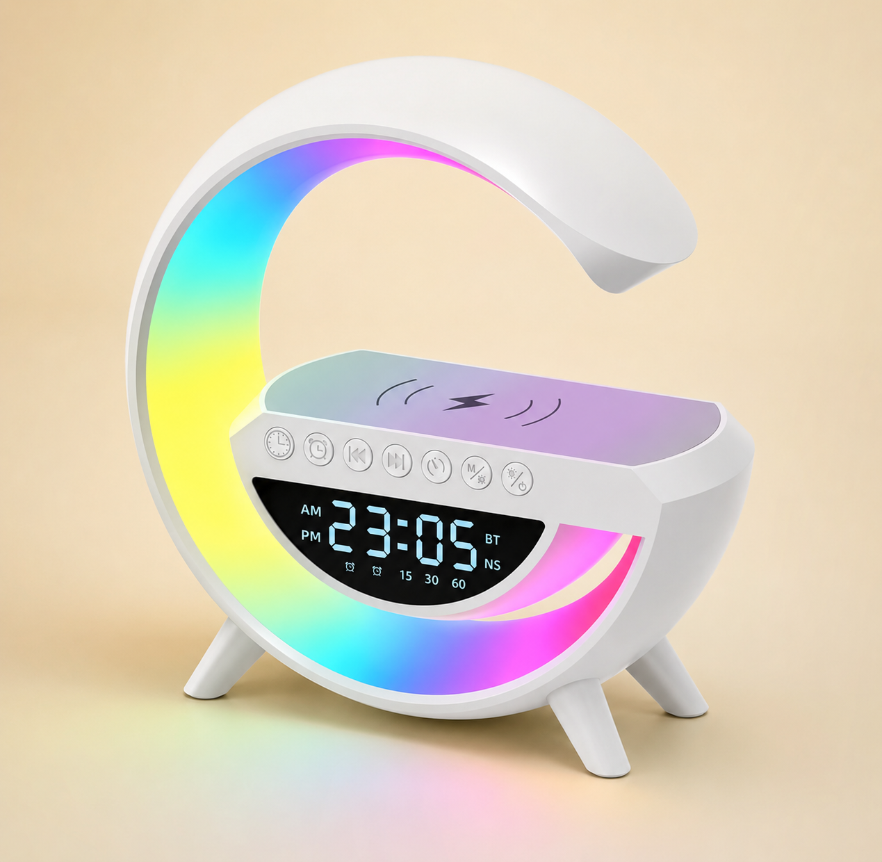 GlowBeat — Parlante Bluetooth con luz LED y carga inalámbrica
